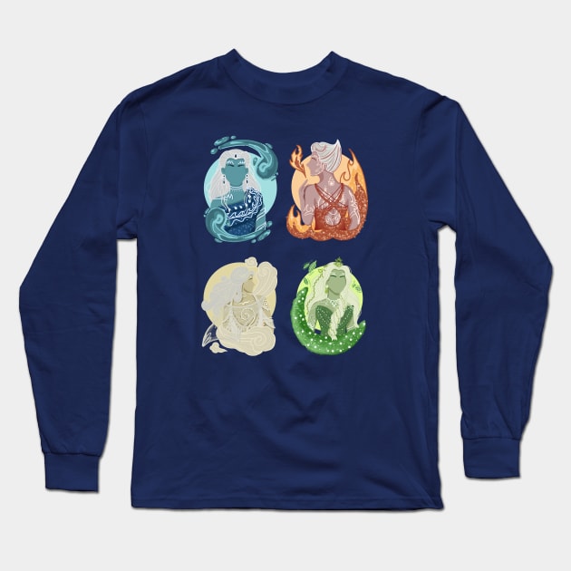 FOUR ELEMENTS GODDESSES Long Sleeve T-Shirt by ulricartistic